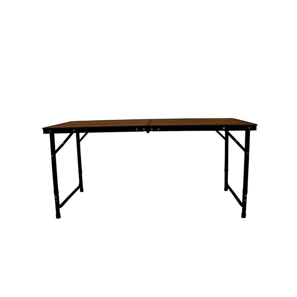 Mesa Dobrável De Aluminio Madeira 120 X 60 Cm - 1