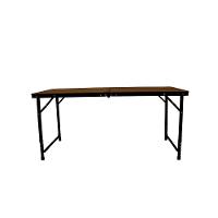 Mesa Dobrável De Aluminio Madeira 120 X 60 Cm - 1