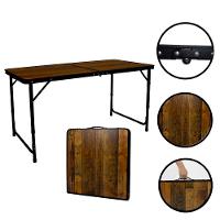 Mesa Dobrável De Aluminio Madeira 120 X 60 Cm - 2