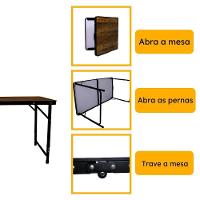 Mesa Dobrável De Aluminio Madeira 120 X 60 Cm - 8