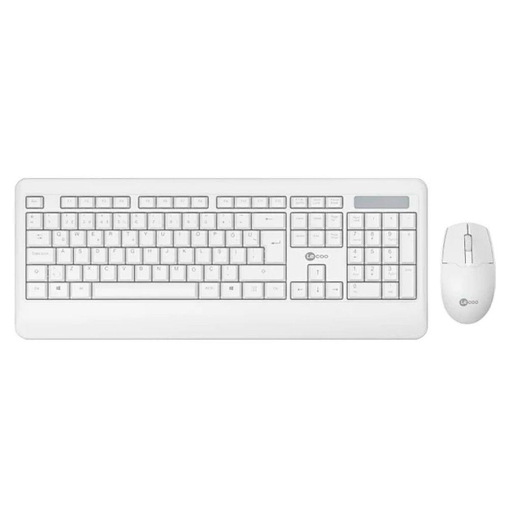 Kit Teclado E Mouse Wireless Lecoo, 2.4 Ghz, Abnt2, 1200dpi, Branco - Kw202wh - 2