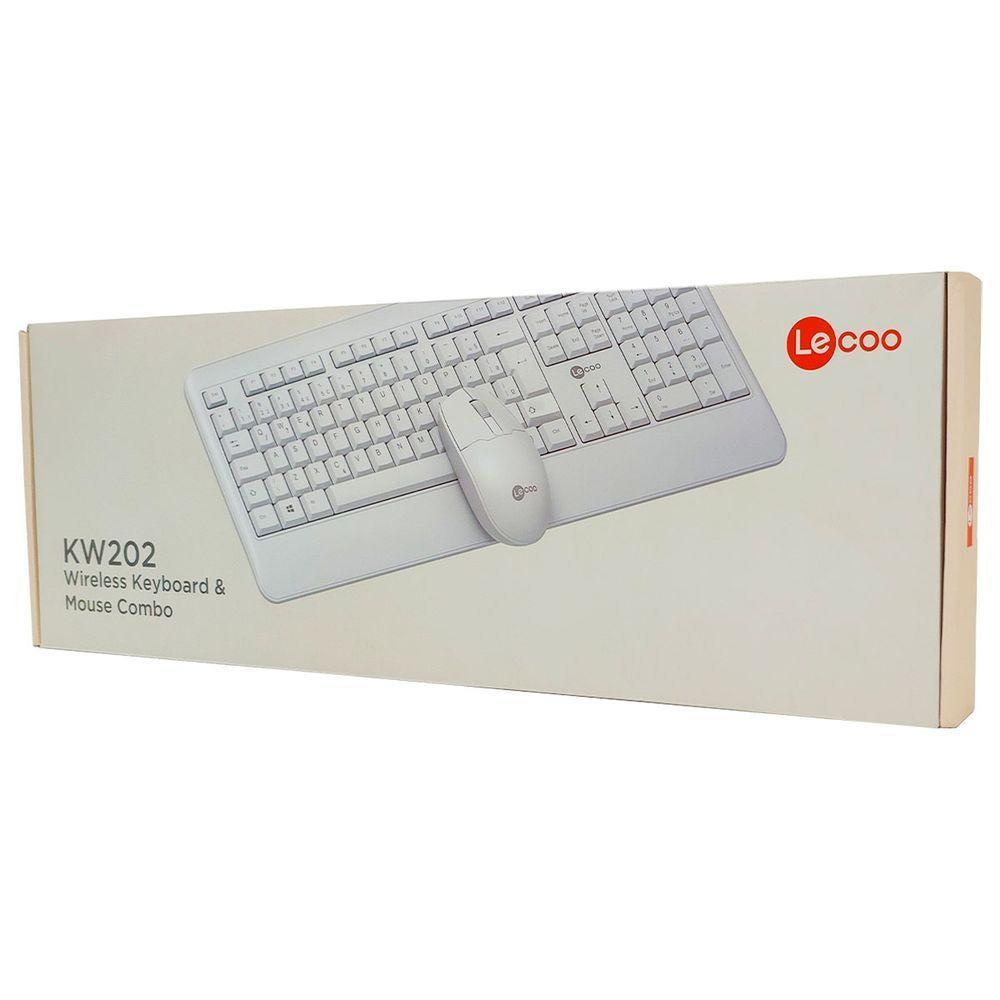 Kit Teclado E Mouse Wireless Lecoo, 2.4 Ghz, Abnt2, 1200dpi, Branco - Kw202wh - 4