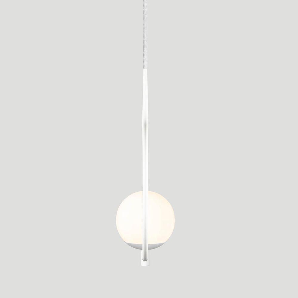 Pendente Lustre On Loop Branco Com Globo De Vidro Branco - 6