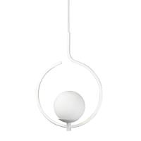 Pendente Lustre On Loop Branco Com Globo De Vidro Branco - 1
