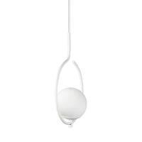 Pendente Lustre On Loop Branco Com Globo De Vidro Branco - 5