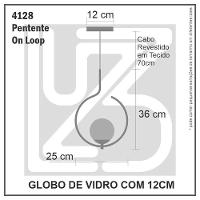 Pendente Lustre On Loop Branco Com Globo De Vidro Branco - 7