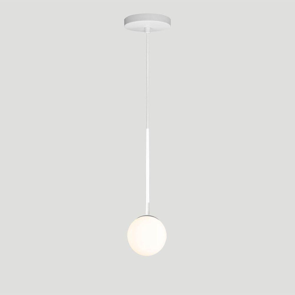 Lustre Pendente On Ly - Branco Com Globo De Vidro Branco - 9