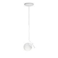 Lustre Pendente On Ly - Branco Com Globo De Vidro Branco - 1