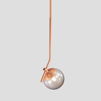 Lustre Pendente On Ly - Bronze Com Globo De Vidro Fumê - 6