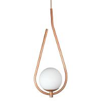 Lustre Pendente On Drop - Bronze Com Globo De Vidro Branco - 1