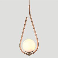 Lustre Pendente On Drop - Bronze Com Globo De Vidro Branco - 3