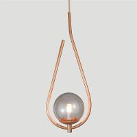 Lustre Pendente On Drop - Bronze Com Globo De Vidro Fumê - 2