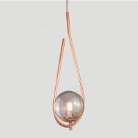 Lustre Pendente On Drop - Bronze Com Globo De Vidro Fumê