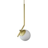Lustre Pendente On Ly - Dourado Com Globo De Vidro Branco - 1