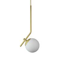 Lustre Pendente On Ly - Dourado Com Globo De Vidro Branco - 5