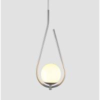 Lustre Pendente On Drop - Prata Com Globo De Vidro Branco - 3