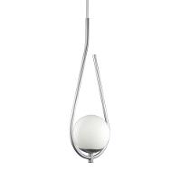 Lustre Pendente On Drop - Prata Com Globo De Vidro Branco - 6
