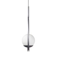 Pendente Lustre On Loop Prata Com Globo De Vidro Branco