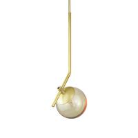 Lustre Pendente On Ly - Dourado Com Globo De Vidro âmbar - 2