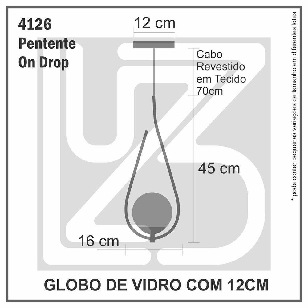 Lustre Pendente On Drop - Dourado Com Globo De Vidro âmbar - 6
