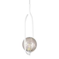 Lustre Pendente On Clip - Branco Com Globo De Vidro Fumê - 2