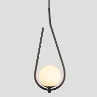 Lustre Pendente On Drop - Preto Com Globo De Vidro Branco - 4