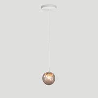 Lustre Pendente On Ly - Branco Com Globo De Vidro Fumê - 7
