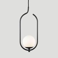 Lustre Pendente On Clip - Preto Com Globo De Vidro Branco - 3