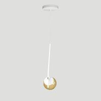 Lustre Pendente On Ly - Branco Com Globo De Vidro âmbar - 5