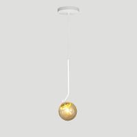 Lustre Pendente On Ly - Branco Com Globo De Vidro âmbar - 7