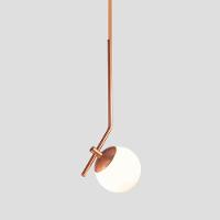 Lustre Pendente On Ly - Bronze Com Globo De Vidro Branco - 3