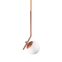 Lustre Pendente On Ly - Bronze Com Globo De Vidro Branco