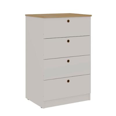 Comoda Simm 4 Gavetas Branco / Savana