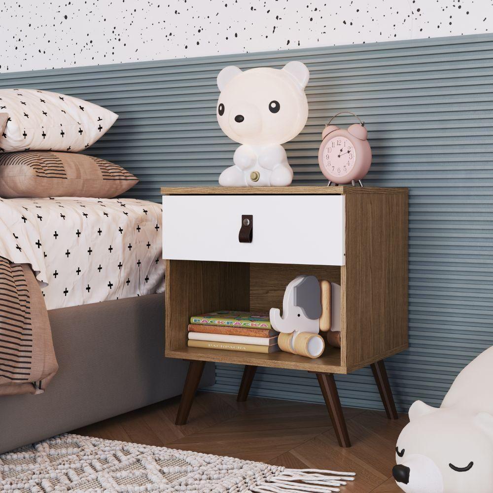 Mesa De Cabeceira Corsa Ebano Fosco / Branco Fosco - 2