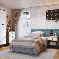 Mesa De Cabeceira Corsa Ebano Fosco / Branco Fosco - 4