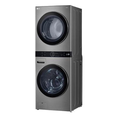 Lavadora e Secadora Elétrica Smart LG WashTower 17kg Aço Escovado com Inteligência Artificial AIDD WK17VS6A 220V