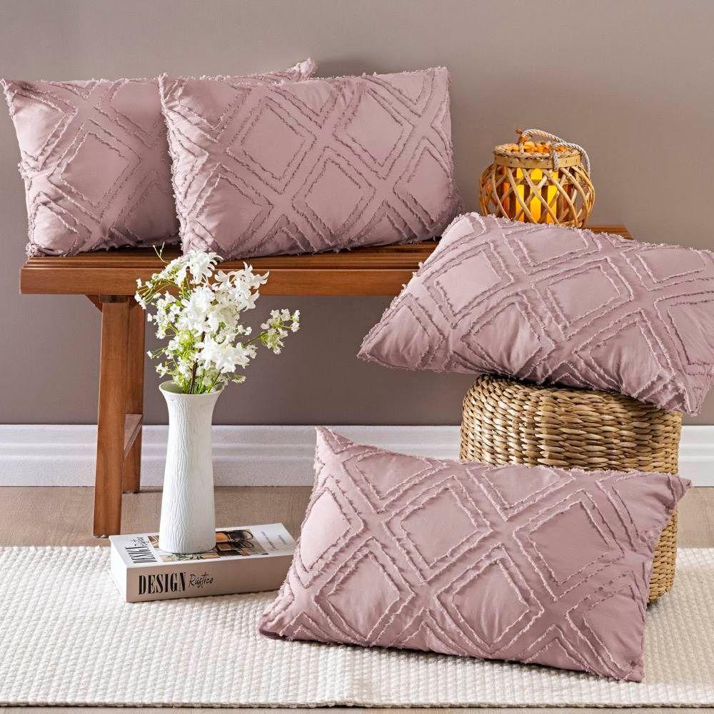 Kit 04 Almofadas Cheias Aveline 60cm X 30cm Rose - 2