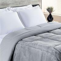 Coberdrom Queen Dupla Face Malha Algodão-mantinha 1 Peça Cinza - 1