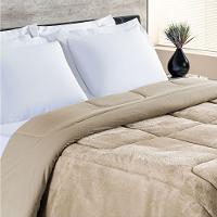 Coberdrom Queen Dupla Face Malha Algodão-mantinha 1 Peça Caqui - 1