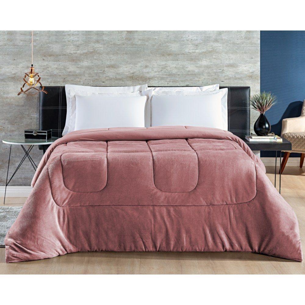 Coberdrom Queen Dupla Face Malha Algodão-mantinha 1 Peça Rose - 2