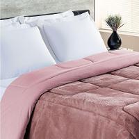 Coberdrom Queen Dupla Face Malha Algodão-mantinha 1 Peça Rose - 1