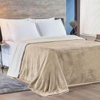 Cobertor Queen Alaska Dupla Face Sherpa-mantinha 1 Peça Caqui - 1