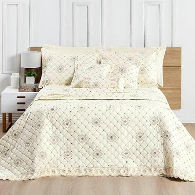 Cobre Leito King Royale Percal 200 Fios Algodão 6 Peças Vanilla