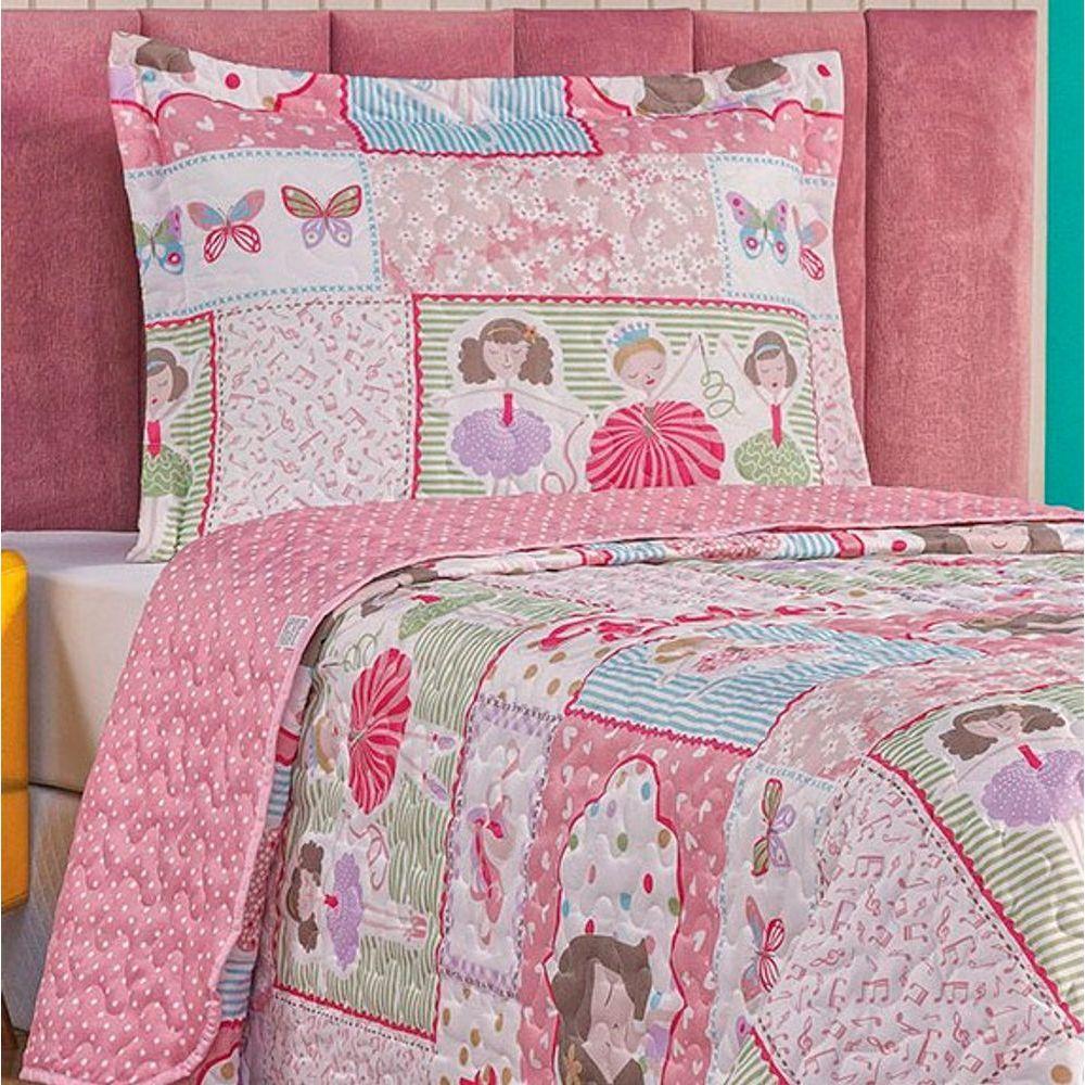 Colcha Solteiro Bouti Kids Dupla Face Estampado 2 Peças Ballet - 2