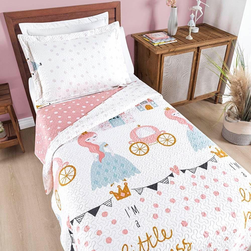 Colcha Solteiro Bouti Kids Dupla Face Estampado 2 Peças Litlle Princess - 1