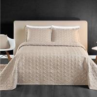 Cobre Leito King Agata Bordado Micropercal 200 Fios 3 Peças Caqui - 2