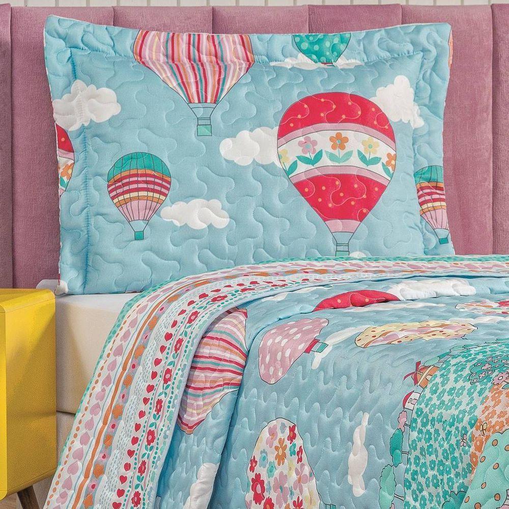 Colcha Solteiro Bouti Kids Dupla Face Estampado 2 Peças Balão - 2