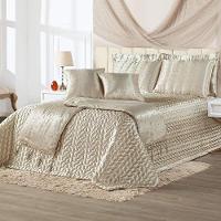 Kit Cobre Leito Queen Perola Com Almofadas E Xale 10 Peças Bronze - 1