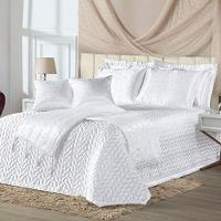 Kit Cobre Leito Queen Perola Com Almofadas E Xale 10 Peças Branco - 1