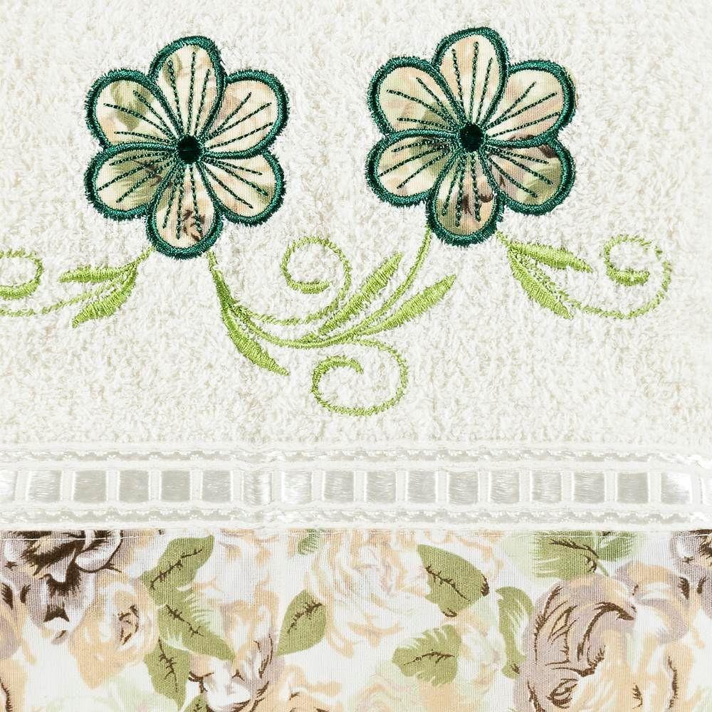 Jogo De Banho Passione Bordado Algodão 5 Peças Erva Doce-palha - 2